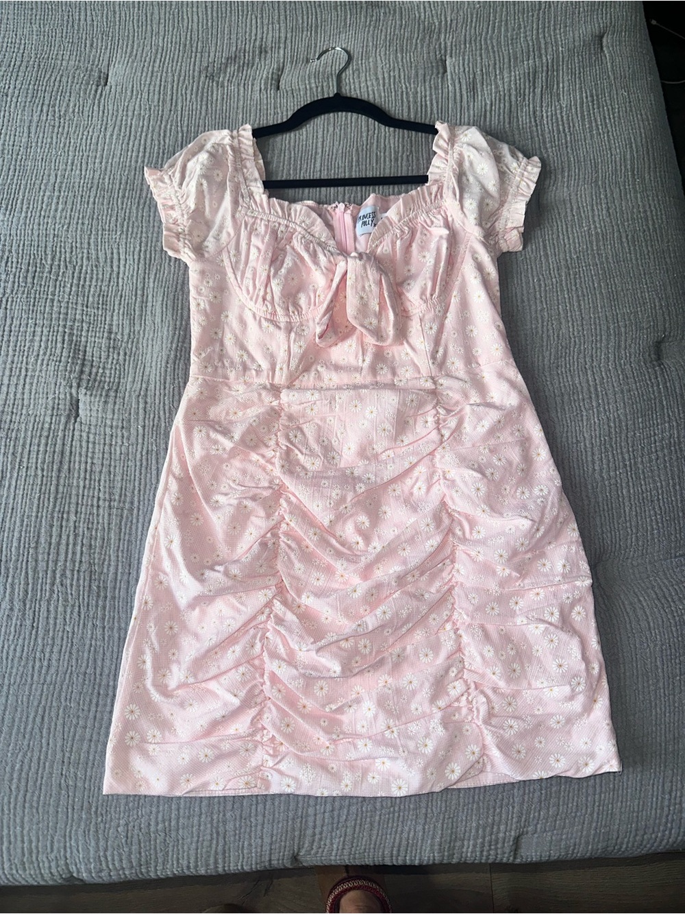 Princess Polly Pink Daisy Ruched Mini Dress